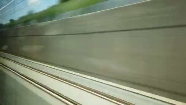 Tempo Lapso Natureza Fundo Alta Velocidade Janela Trem — Vídeo de Stock
