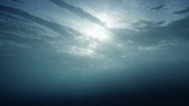 Rough ocean underwater in winter season.