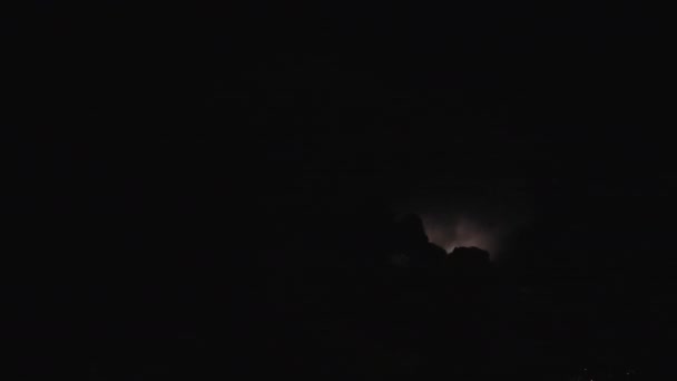 Lightning Storm Clouds Night Sky Static Shoot — Stock Video