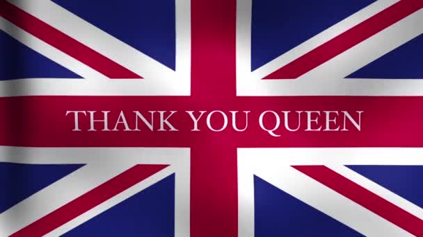 Σας Ευχαριστώ Βασίλισσα Ελισάβετ Αγγλική Σημαία Κυματίζει — Αρχείο Βίντεο