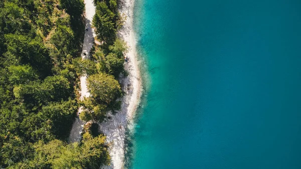 Légi Kilátás Hegyi Braies Légi Felvétel — Stock Fotó