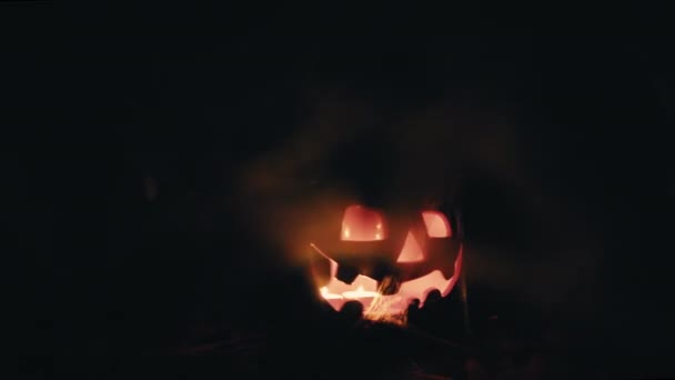 Abóbora Halloween Com Fundo Férias Aterrorizante — Vídeo de Stock