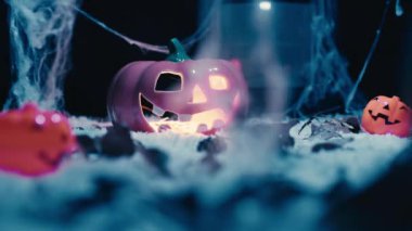 Cadılar Bayramı balkabağı parti için parlıyor.