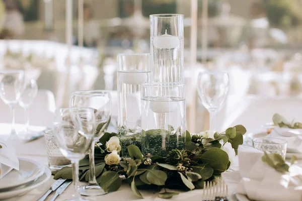 Dekorasi Meja Makan Malam Pernikahan — Stok Foto