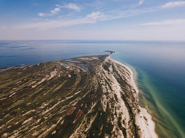 Vista Superior Uma Ilha Deserta Mar Negro Ucrânia — Fotografia de Stock