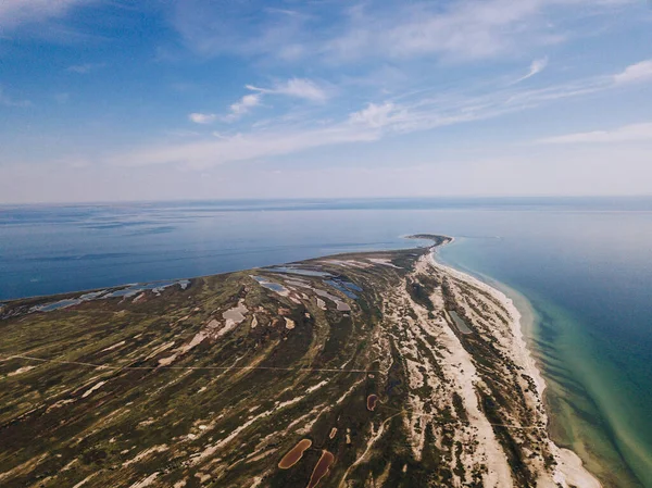 Vista Aérea Uma Ilha Mar Ilha Mar Negro — Fotografia de Stock