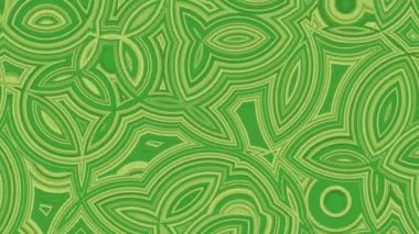 Koyu yeşil ve açık yeşil soyut şekiller bitkinin yapraklarına benzer şekilde gelişir ve küçülür, çeşitli süsler oluşturur. Ekolojik aktiviteler ve soyut hareketler için uygun animasyon