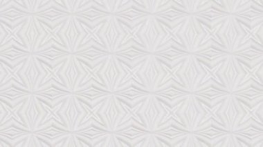 Fine diamond animated pattern with low contrast white and light gray colors. Plastic relief pattern, animated abstract geometric background.