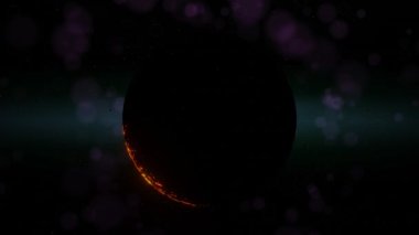 Evrende bir novanın doğuşu - siyah bir cisim yavaşça plazma maddesiyle doldurulur, kıvılcımlar saçar, güneşe benzer bir nesne oluşur, bu da orijinal uzayı delici bir ışıltıyla doldurur.