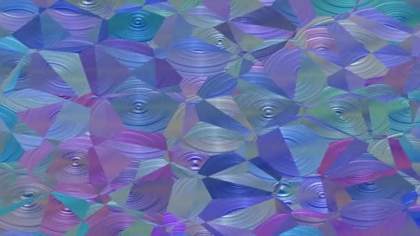3D kovová textura v nádherných pastelových barvách, zaoblené prvky připomínající kruhy na vodní hladině, hladká pohybová grafika — Stock video