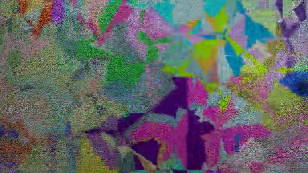 Animação abstrata no estilo de pontilhismo composto por superfícies multicoloridas que mudam sua posição e forma, design em cores pastel agradáveis — Vídeo de Stock