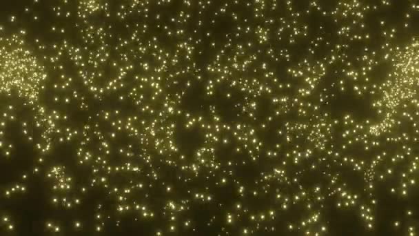 在漆黑的天空中 大量的流星雨将创造一个发光的铭文空间 带有宇宙主题的动画 介绍有关空间的文档 4K动画字母 — 图库视频影像