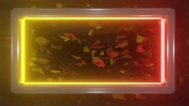 Büyülü parlayan dikdörtgen çerçeve kristallerden oluşan bir arkaplanda renk değiştirir. Özel metin, yazı, giriş başlığı için ilginç bir animasyon arka planı. 4k cinsinden renkli soyut canlandırma