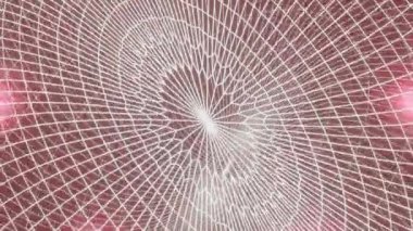 Arka planda pembe ışıklar olan hareketli dantel bir yapı. Evlilik kutlaması için soyut bir geçmiş, bir kızın doğumu, aşk teması, UHD soyut hareket grafikleri
