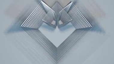 Spatial deformation of the silver spiral, the spiral is deformed into the shape of a twelve-corner, its sides are further deformed inwards, the shapes intersect and everything returns back to the