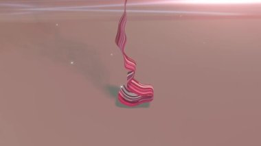 Wedding banner, animation, pink ribbon falling on a pink background, at the top appears the inscription Good luck, white calligraphic font, 3d banner with white confetti. Animation in 4k resolution.