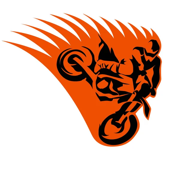 Racer och sporten motocross cykel vektor symbol — Stock vektor