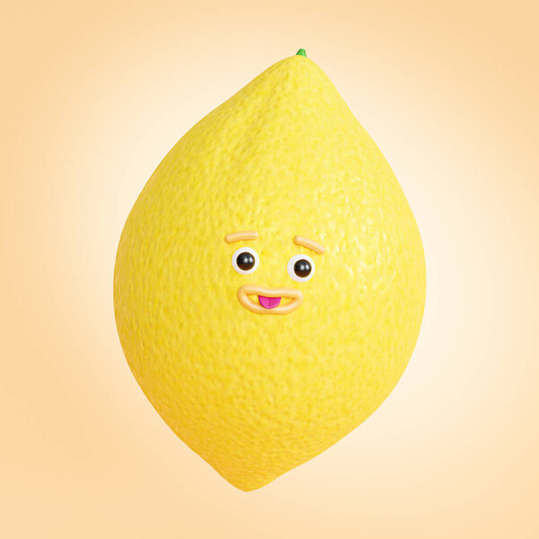 Lemon Fruit Character Funny Face Illustration Render Royalty Free Stock Photos