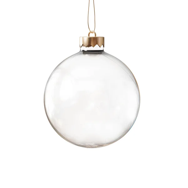 Glass Christmas New Year Bauble Render — Stock Photo, Image
