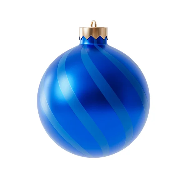 Blaue Christbaumkugel Für Weihnachten Oder Neujahr Design Render — Stockfoto