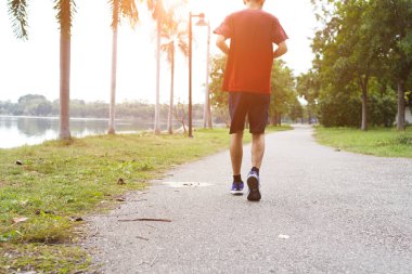 Sabahları koşan sporcu. çalışma konsepti.