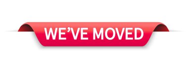 We have moved. Moving office sign. Vector illustration.