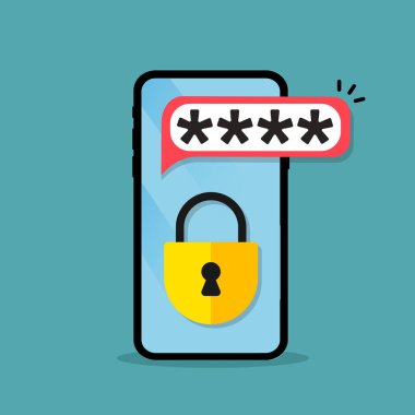 phone password protection icon. Security password sign. padlock icon
