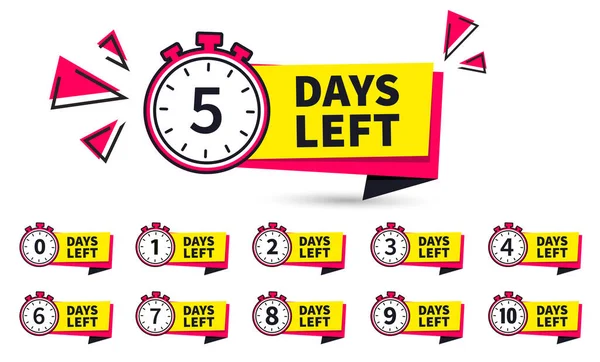 Set van het aantal dagen nog countdown vector illustratie template, kan worden gebruikt voor promotie, verkoop, landing page, template, ui, web, mobiele app, poster, banner, flyer — Stockvector