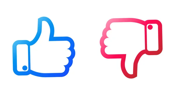 Thumb up and thumb down. like or dislike icons —  Vetores de Stock