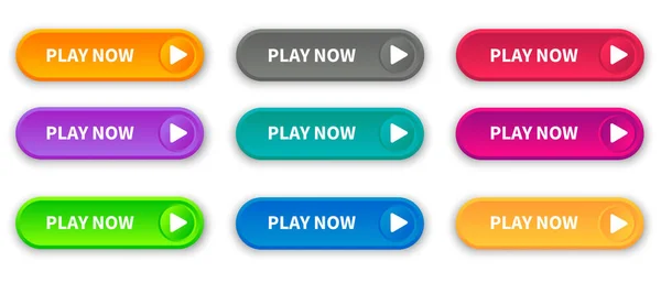 Play Now web button set — Archivo Imágenes Vectoriales