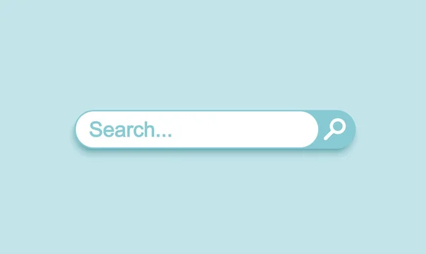 Blank search bar on blue background. 3d vector illustration. — Stok Vektör