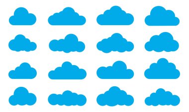 Bulut simgesi mavi renkte beyaz arkaplanda izole edildi. EPS 10 vektörü