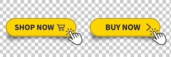 Koop Button Icon Shop Button Click Mouse Cursor Shopping Ticket — Stockvector