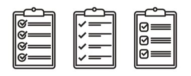 Pano satır simgeleri ayarlandı. Web sitesi ve uygulama tasarımı için işaretleme listesi işareti