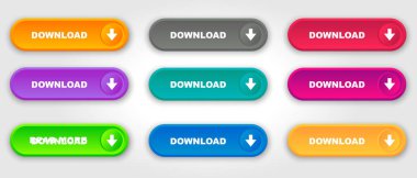 Web sitesi tasarımı için indirme düğmesi ayarlandı. Programı modern göstermek için gradyan düğmesine tıklayın.