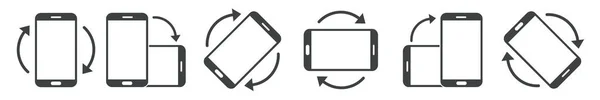 Drehen Sie Mobiltelefon. Symbol für Geräterotation. Schalten Sie Ihr Gerät. Smartphone drehen, Vektor-Icons für Website oder mobile App setzen — Stockvektor