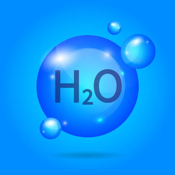 Su damlası olan h2o simgesi, vektör deposu — Stok Vektör