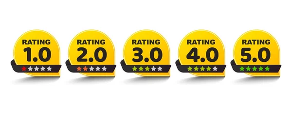 Feedback of rating. Rang, niveau van tevredenheid. Vijf sterren spandoek. Beoordeling van de klant product. 5 sterren rating pictogram. Vector — Stockvector