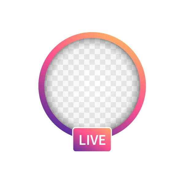 Nová ikona sociálních médií avatar LIVE video streaming barevný gradient.Element pro sociální sítě, web, mobil, ui, app Vector EPS 10 Stock Vektory