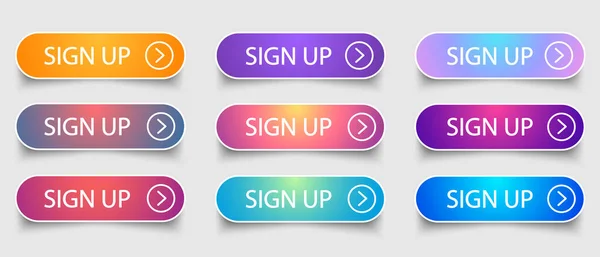 Sign Set Colourful Button Collection Vector Illustration — Image vectorielle