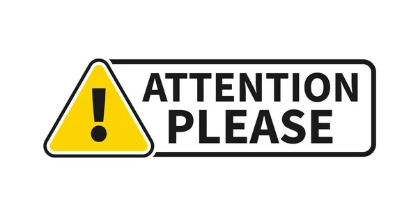 Attention Please Exclamation Mark Label Sign Icon Web Banner Business — 图库矢量图片