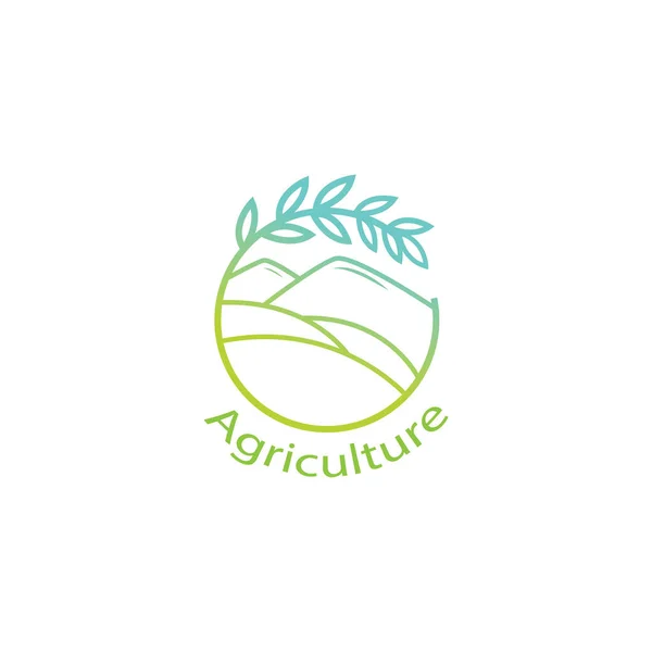 Agriculture Logo Illustration Natural Lines Circle Vector Design — Stock Vector