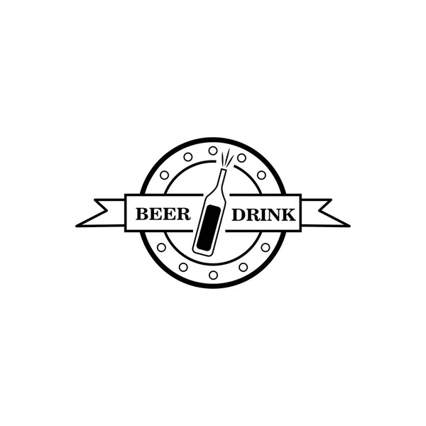 Bière Logo Modèle Cercle Emblème Conception Graphique — Image vectorielle