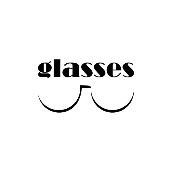 Semplice Logo Occhiali Vettoriale Disegno Illustrazione — Vettoriale Stock