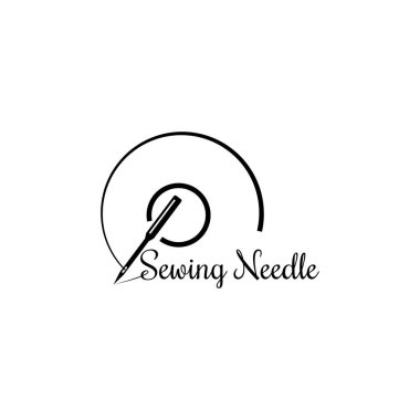 İğne logosu şekerlemesi moda illüstrasyon çember çizgisi tasarım vektörü yaratıcı