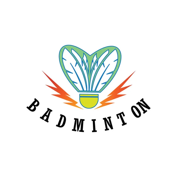 Badminton Logotipo Ícone Vetor Design Ilustração Esporte — Vetor de Stock