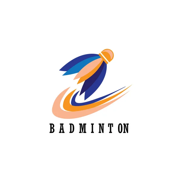 Logo Bádminton Icono Vector Diseño Ilustración Deporte — Vector de stock