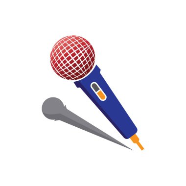 mikrofon logo illüstrasyon simge tasarım vektörü