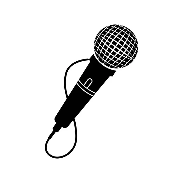 Microphone Logo Illustration Icon Design Vector — Stock Vector