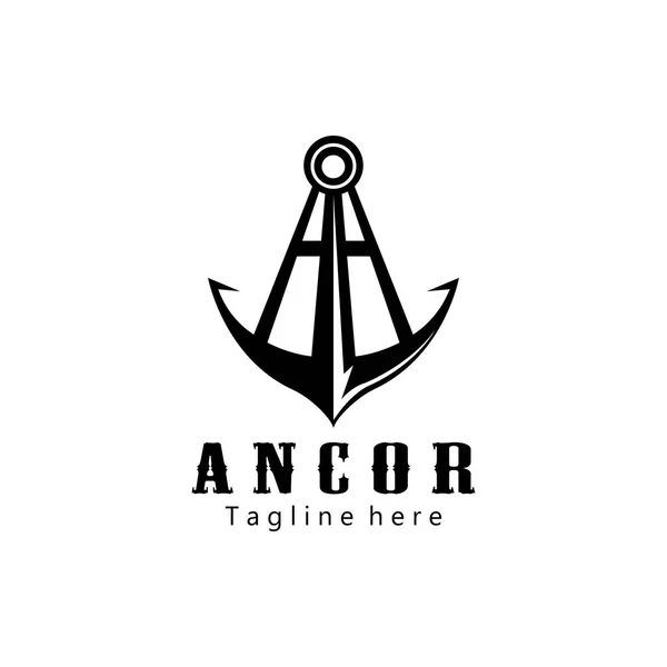 Anchor Logo Creative Illustration Icon Design Template Boat Sea — Stock Vector